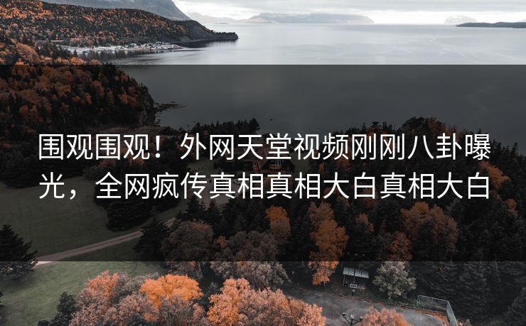 围观围观！外网天堂视频刚刚八卦曝光，全网疯传真相真相大白真相大白