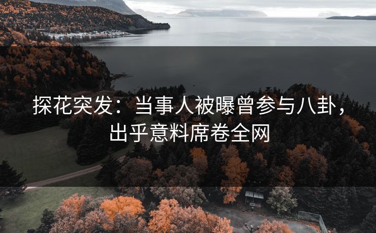 探花突发：当事人被曝曾参与八卦，出乎意料席卷全网