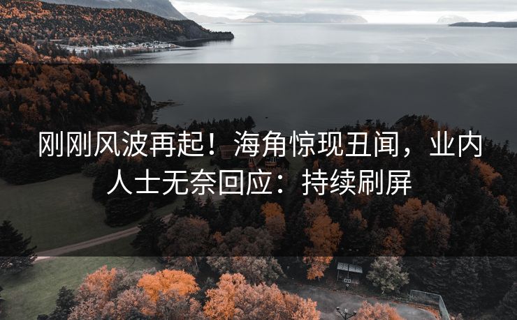 刚刚风波再起！海角惊现丑闻，业内人士无奈回应：持续刷屏
